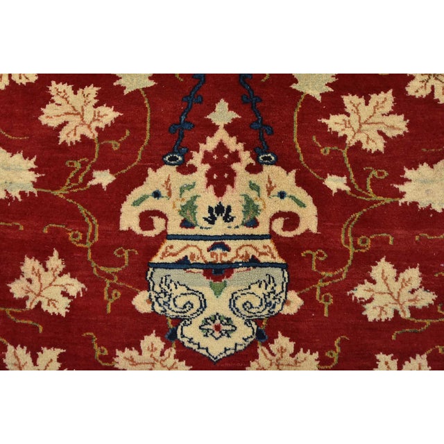 Kashan Rug 9’11” X 13′ Red Wool Vintage Traditional Hand-Knotted Carpet For Sale - Image 11 of 15