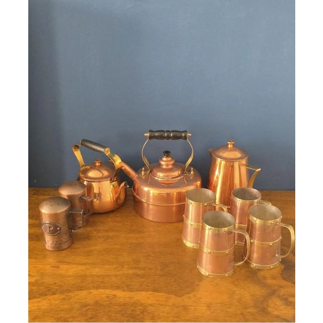 Vintage Simplex English Kettle and Copper Kitchenware - Set of 9 For Sale In New York - Image 6 of 17