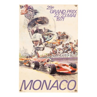 Grand Prix De Monaco 29E 1971 Original Motorsport Poster by S. Carpenter, 1982 For Sale