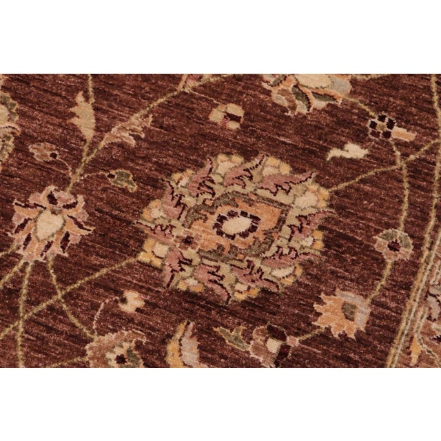 1980s Shabby Chic Ziegler Brown Beige Hand-Knotted Wool Rug - 8'9'' X 12'0'' For Sale - Image 4 of 9