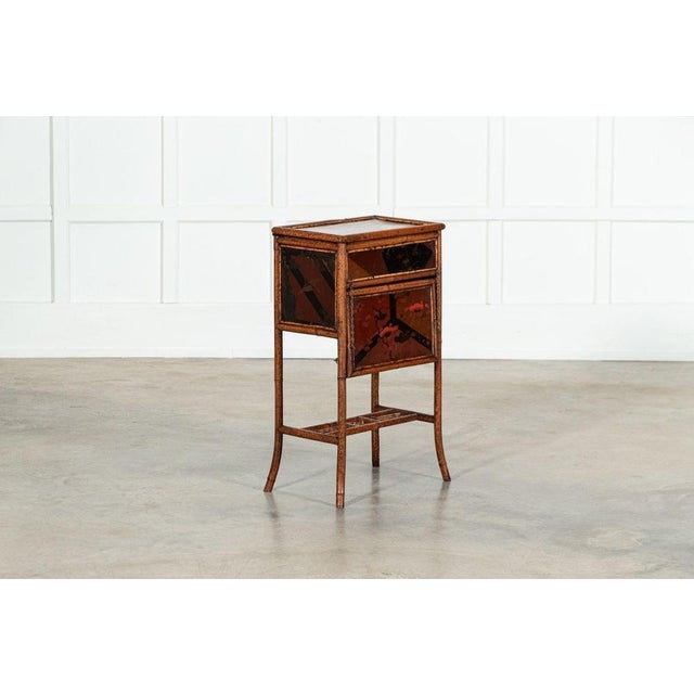 Brown 19th Century French Bamboo & Lacquer Work Table, 1870s For Sale - Image 8 of 18
