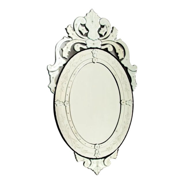 Vintage Italian Venetian Murano Glass Mirror, 1970 For Sale