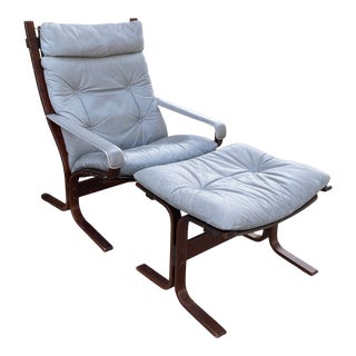 1970s Vintage Siesta Highback Leather Lounge Chair Attributed to Ingmar Relling for Westnofa For Sale