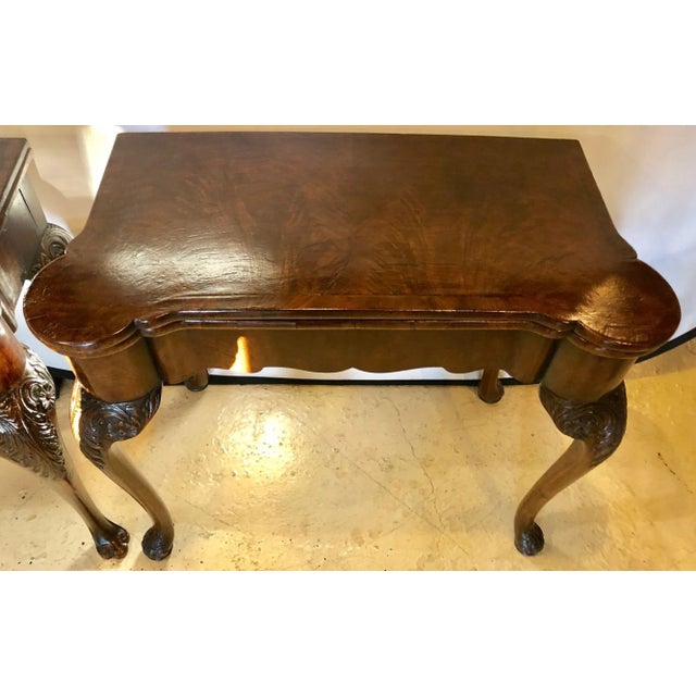 19th Century Pair of 18th-19th Century Georgian Compatible Card / Game or Flip Top Tables For Sale - Image 5 of 13