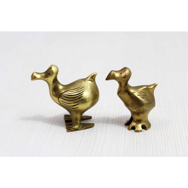 Modernist Brass Dodo Figures, 1970s, Set of 2 For Sale - Image 6 of 9