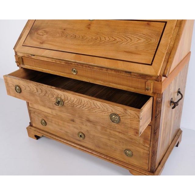 1900 - 1909 South Jutland Louis XVI Oak Secretaire Cabinet, 1900 For Sale - Image 5 of 11