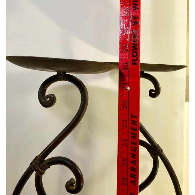 Rustic Southwestern Traditional Metal Bronze Finish Scrolling Tall