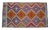 Red Hand-Made Braided Turkish Small Rug Cicim Kilim Wool Doormat Accent Rug For Sale - Image 8 of 13