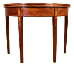 Federal Inlaid Mahogany Demilune Card Table C. 1800