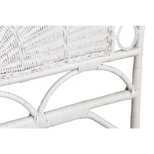 White Twin Bamboo and Rattan Headboards, a Pair For Sale In Tampa - Image 6 of 7