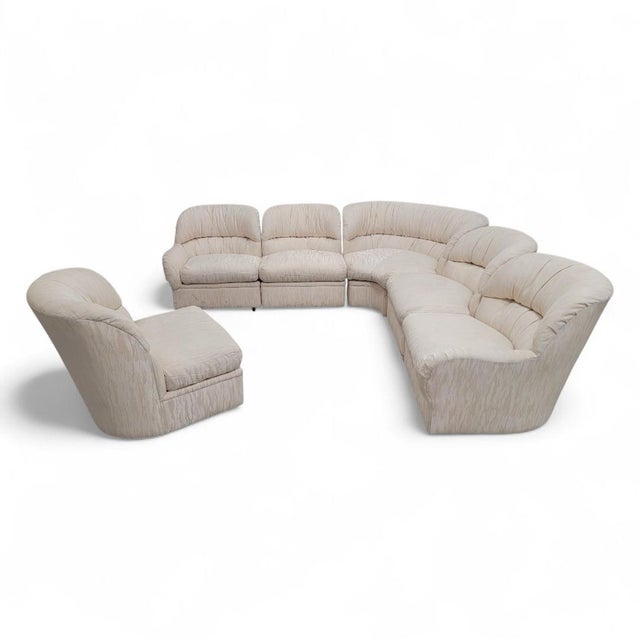 Late 20th Century Vintage Mid Century Postmodern 6 Piece Modular Section Sofa by Drexel For Sale - Image 5 of 12