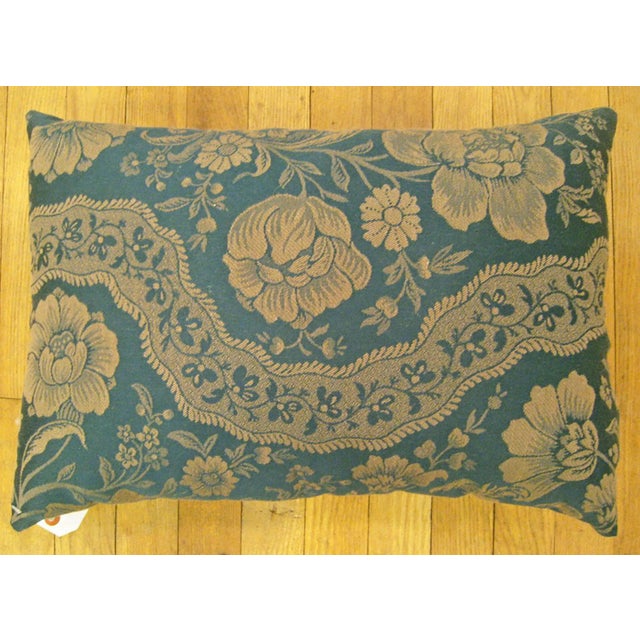Chinoiserie Decorative Vintage European Chinoiserie Fabric Pillow with Floral Design For Sale - Image 3 of 4