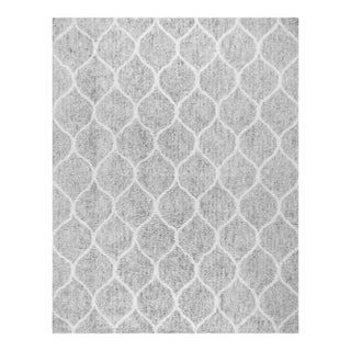 Pasargad Home Moroccan Silver Microfiber & Cotton Area Rug-10' 0" X 14' 0" For Sale