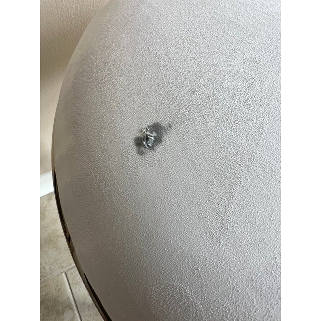 Metal Baker Furniture Minimalist Counter Stool, Polished Nickel Base, Swivel Seat in White Suede - Pair For Sale - Image 7 of 18