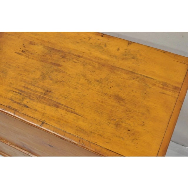 19th C. French Country Primitive Pine Wood 2 Tier Dovetailed Farmhouse Dough Box For Sale - Image 4 of 12
