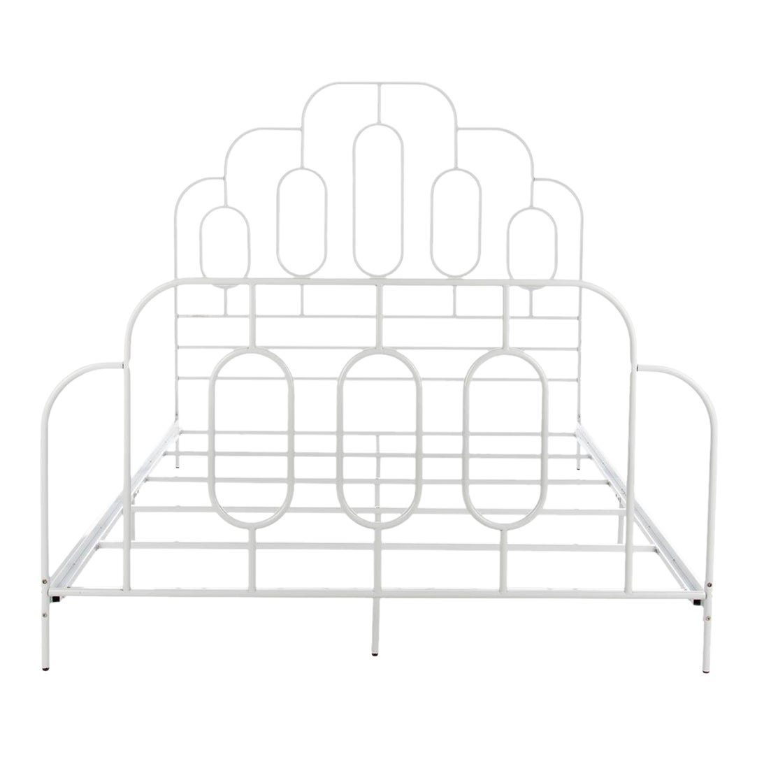 Paloma Metal Retro Bed - White, Full | Chairish