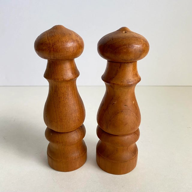 Mid-Century Modern Mid Century Danish Modern Teak Salt & Pepper Shakers a Pair For Sale - Image 3 of 7