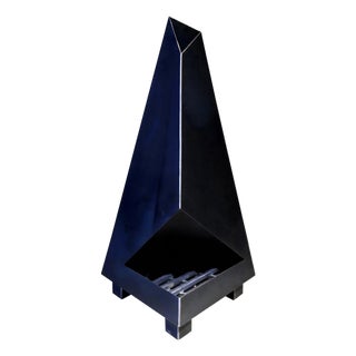 Steel Chiminea Fire Pit Outdoor Fireplace Small by Koby Knoll Click, Attributed For Sale