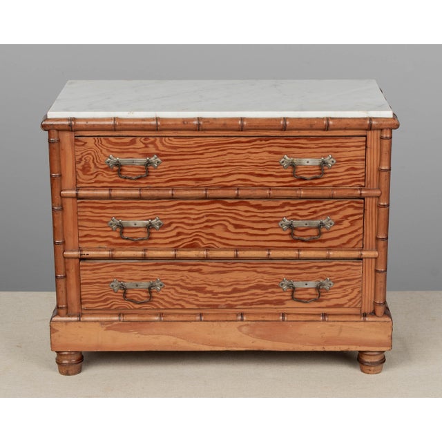French Country French Faux Bamboo Jewelry Chest For Sale - Image 3 of 9