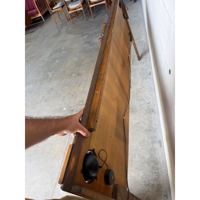 Attributed Lane Brutalist King Headboard Wood Bed Frame With Integrated Lights 1960s For Sale In Los Angeles - Image 6 of 10