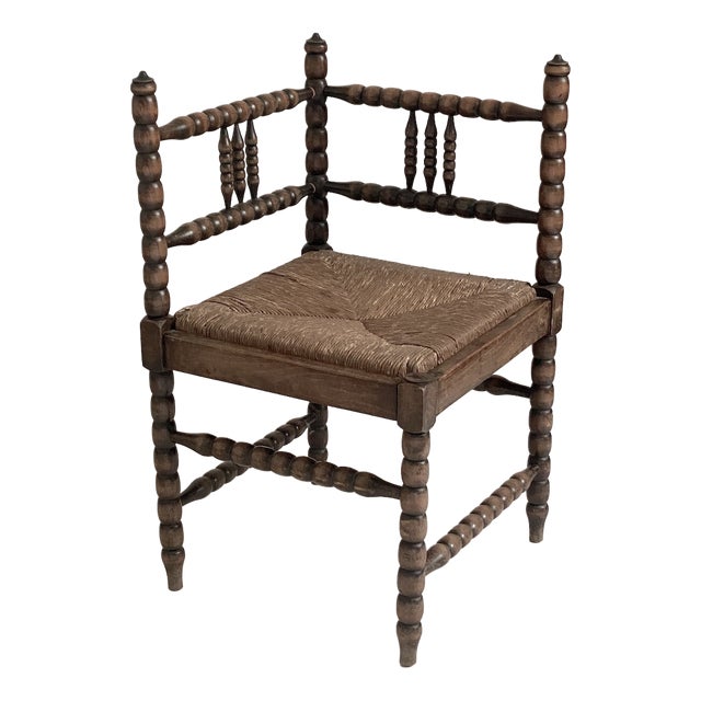 Corner Chair in Turned Wood, 1930s For Sale
