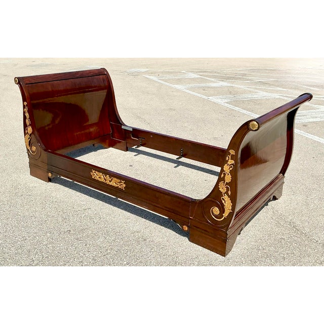 Vintage 19th Century French Empire Sleigh Daybed For Sale - Image 4 of 12