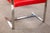 Set of 6 Knoll Brno Flat Bar Chrome Chairs With Authentic Ferrari Red Leather For Sale In Detroit - Image 6 of 12