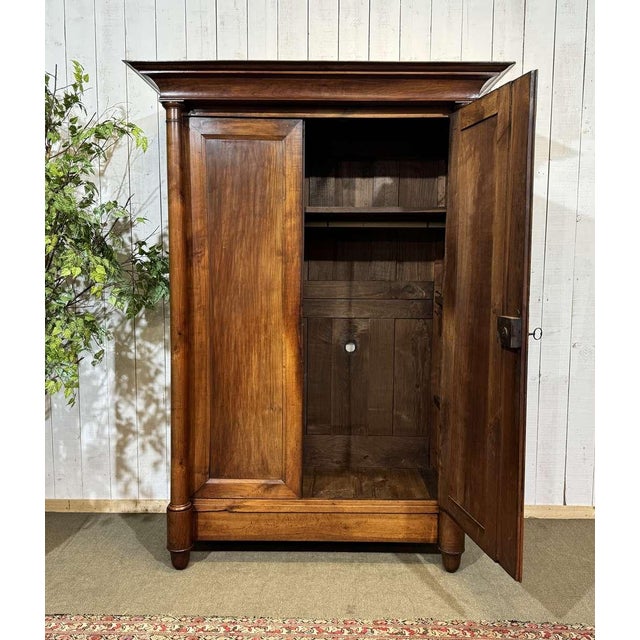 Traditional 19th Century Empire Cherrywood Wardrobe For Sale - Image 3 of 16