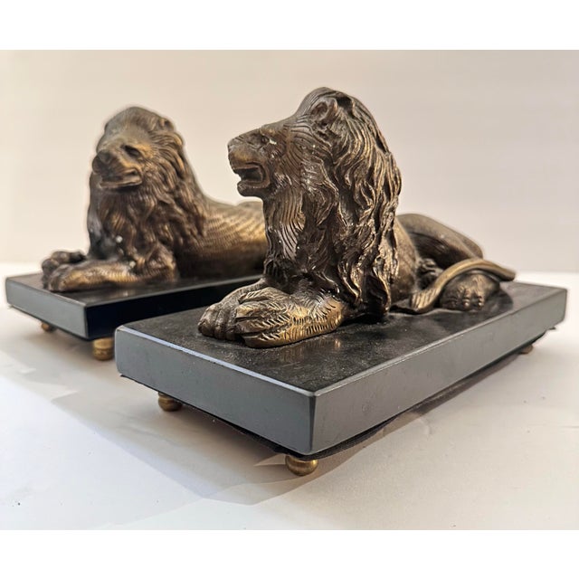 Traditional 1990s Bombay Lion Bookends, Pair For Sale - Image 3 of 10