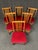 For your consideration. A set of (6) beautiful MCM dining chairs with red upholstery. A fine example of one of the most...