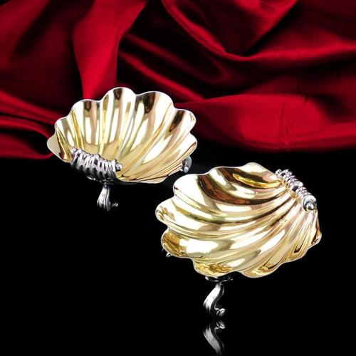 Metal Antique Georgian Rococo Style Silver Scallop Shells by Edward Farrell, 1830, Set of 2 For Sale - Image 7 of 18