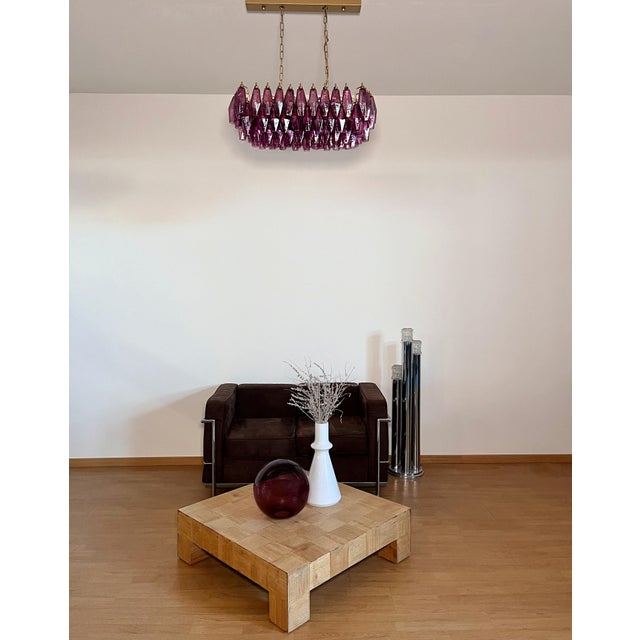 Purple Amethyst Murano Glass Poliedri Chandelier by Carlo Scarpa, 1990s For Sale - Image 8 of 18