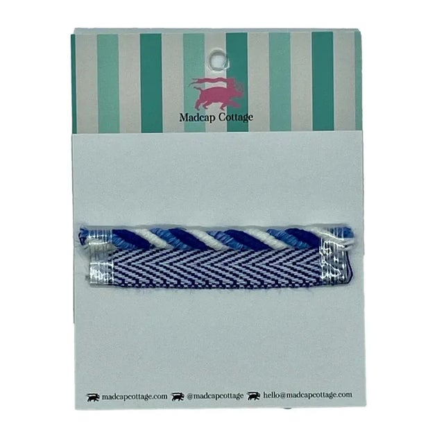 Knot’s Landing, gorgeous ¼” cord with flange trim sample crafted of performance yarn and made in America Care...