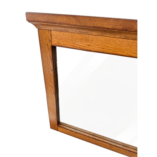 Large Vintage Sovereign Collection Over Mantle Wall Mirror with Golden Oak Frame from Morris Furniture, 1990s For Sale - Image 3 of 12