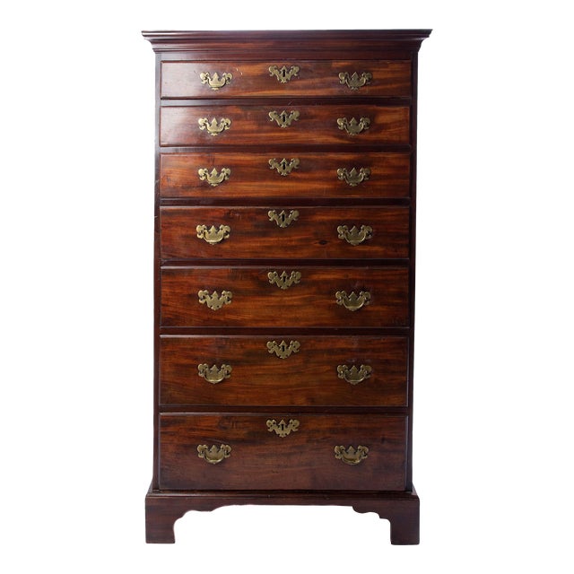 19th Century Vintage Mahogany Tall Chest For Sale