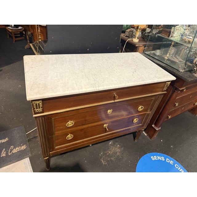 Louis XVI Mahogany Commode For Sale - Image 4 of 5