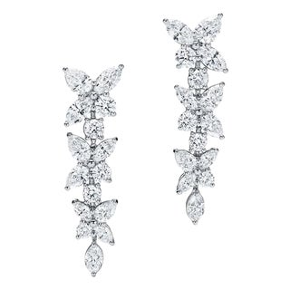 Tiffany & Co. Victoria Diamond Mixed Cluster Drop Earrings, A Pair For Sale