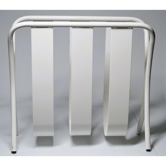 Amisco White Metal Magazine Rack Holder. It's used in good condition with normal signs of wear, contains faint surface...