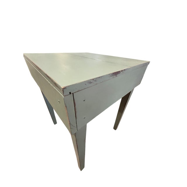 Vintage Sage Green Primitive Farmhouse Table For Sale In Greensboro - Image 6 of 7
