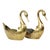 Nice pair of large brass flower pots or jardinières in the shape of a graceful swan, vintage objects from circa the 1970s,...