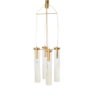 Mid-Century Modern Brass and Glass Suspension Lamp from Arredoluce Monza, Italy, 1960s For Sale
