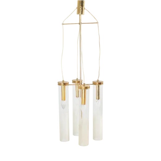 Mid-Century Modern Brass and Glass Suspension Lamp from Arredoluce Monza, Italy, 1960s For Sale