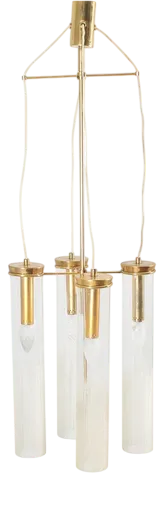 Mid-Century Modern Brass and Glass Suspension Lamp from Arredoluce Monza, Italy, 1960s