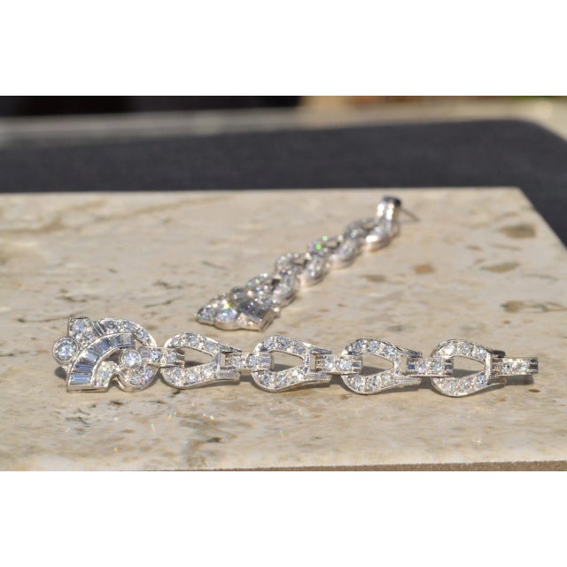 The Daenerys: Antique Platinum & Diamond Dangler Earrings, 2 Pieces For Sale In Philadelphia - Image 6 of 9