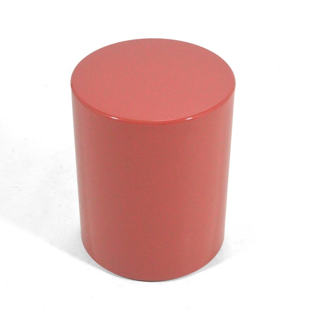 1980s Metro Cylindrical Side Table / Pedestal Desert Red For Sale - Image 4 of 9