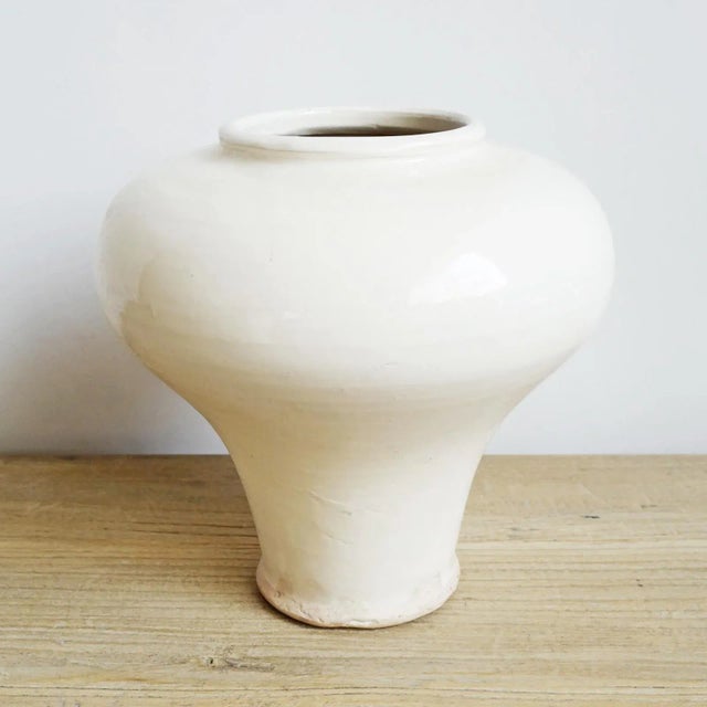 Farmhouse old world style vintage hand thrown white milk ceramic vase. Each slightly unique with handmade qualities,...