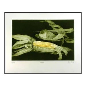 1980s GH Rothe "Corn" Signed Original Color Mezzotint Etching Art