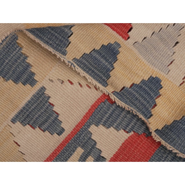 1970s Vintage Handmade Wool Cotton Red Area Rug For Sale - Image 10 of 11