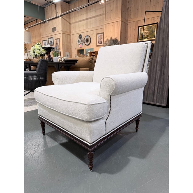 Early 21st Century Pair of Lillian August Shelley Bouclé Lounge Chairs For Sale - Image 5 of 12