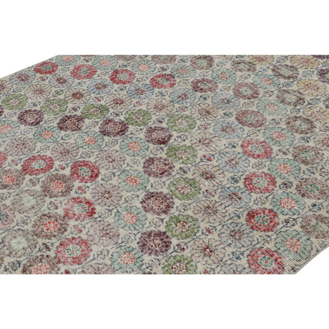 Rug & Kilim Vintage Zeki Müren Rug With Polychromatic Floral Patterns, From Rug & Kilim For Sale - Image 4 of 7
